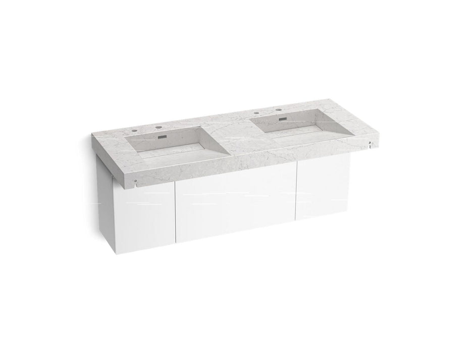 KOHLER K-81030-BPW Constellation 60" wall-mount basin lavatory system, pearl jasmine
