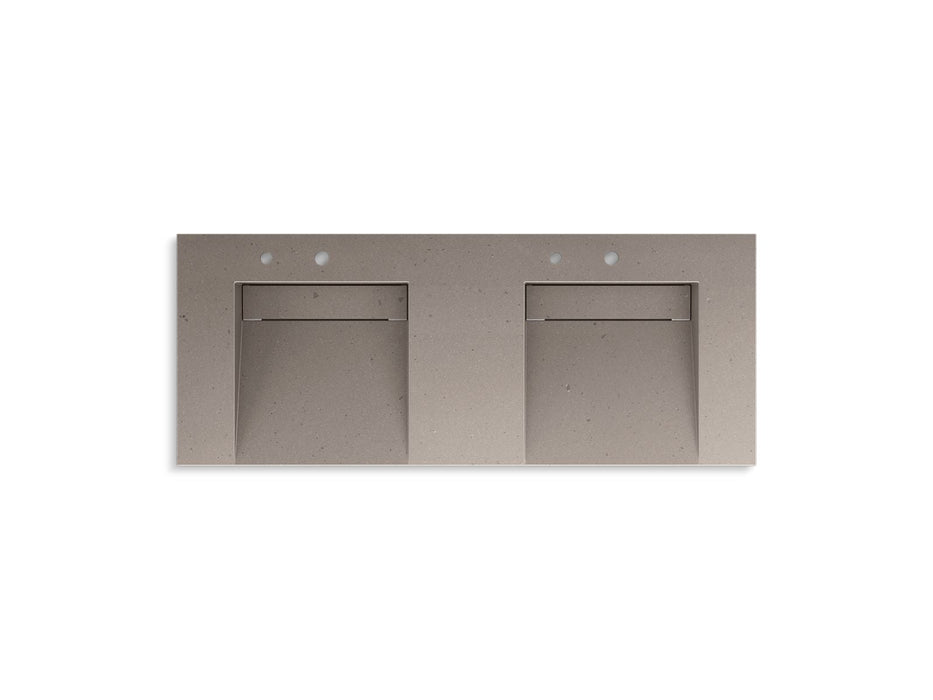 KOHLER K-81030-BSS Constellation 60" wall-mount basin lavatory system, concrete