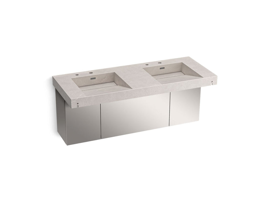 KOHLER K-81030-BSS Constellation 60" wall-mount basin lavatory system, desertsilver
