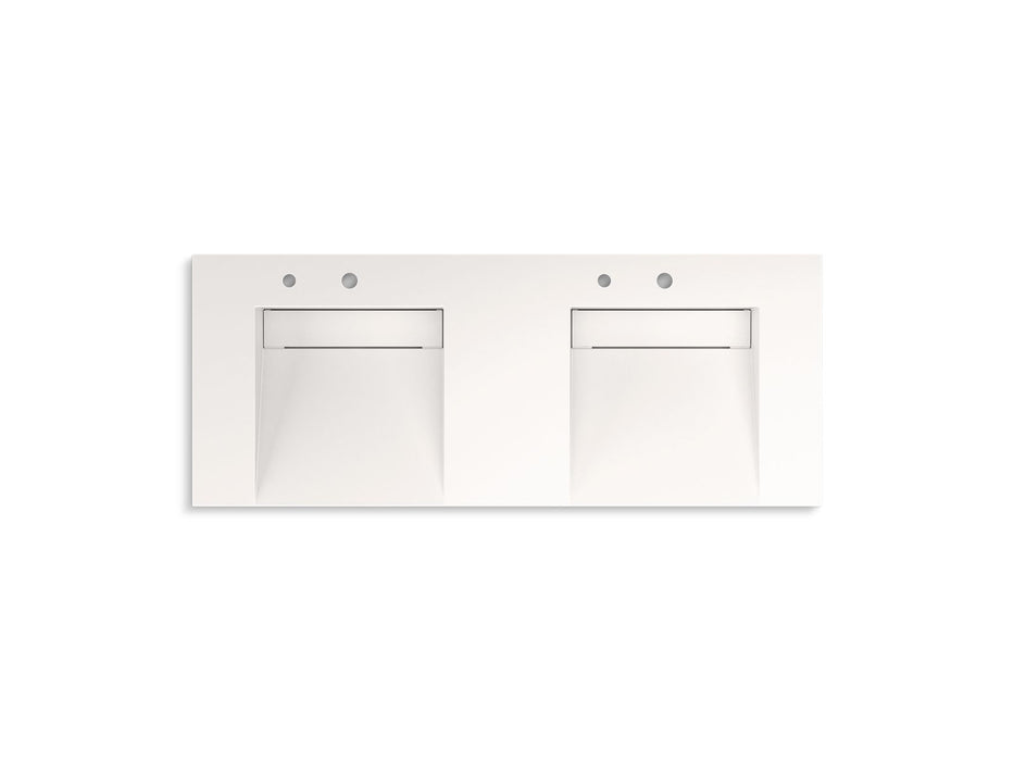 KOHLER K-81030-BSS Constellation 60" wall-mount basin lavatory system, designer white
