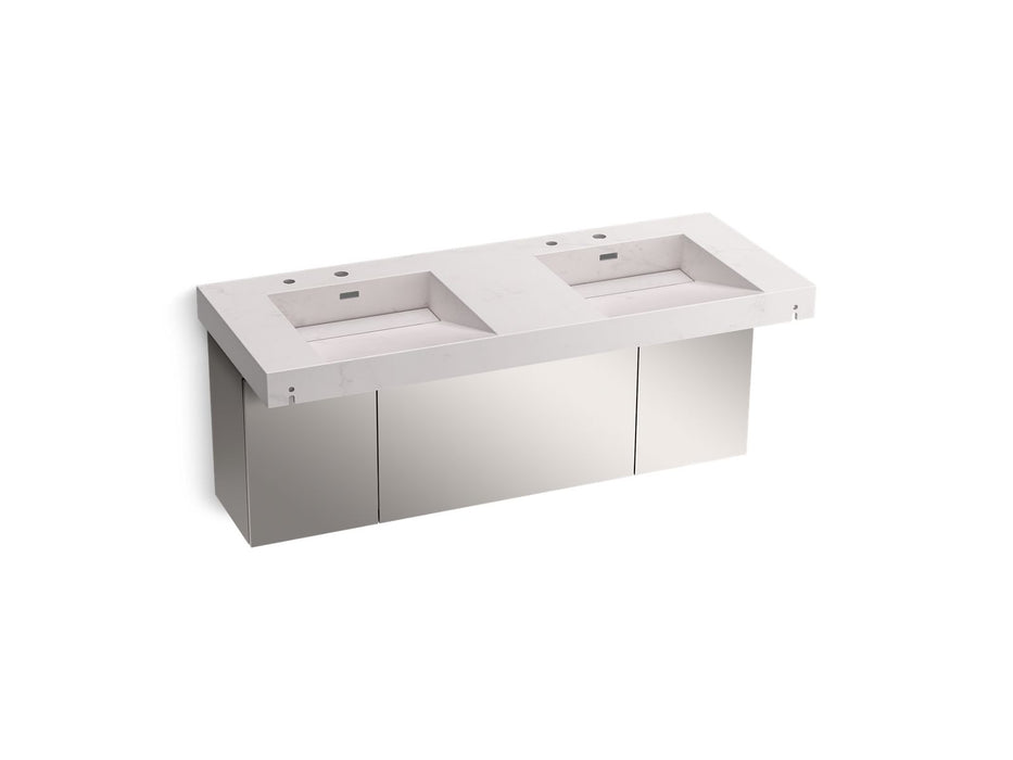 KOHLER K-81030-BSS Constellation 60" wall-mount basin lavatory system, et statuario