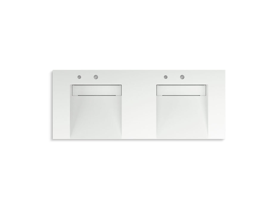 KOHLER K-81030-BSS Constellation 60" wall-mount basin lavatory system, miami white