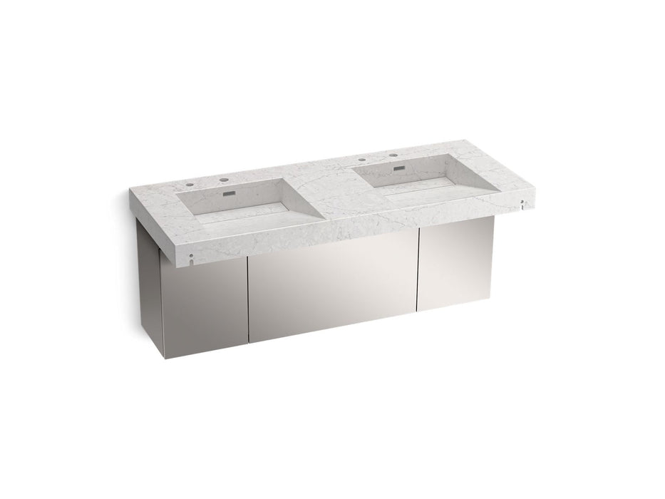 KOHLER K-81030-BSS Constellation 60" wall-mount basin lavatory system, pearl jasmine