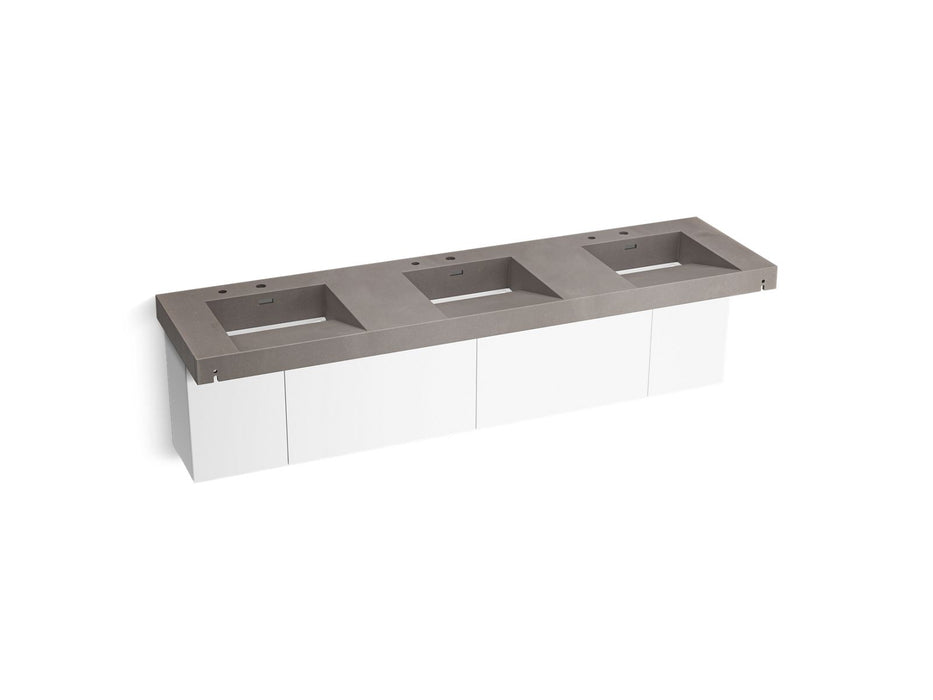 KOHLER K-81031-BPW Constellation 90" wall-mount basin lavatory system, ash concrete