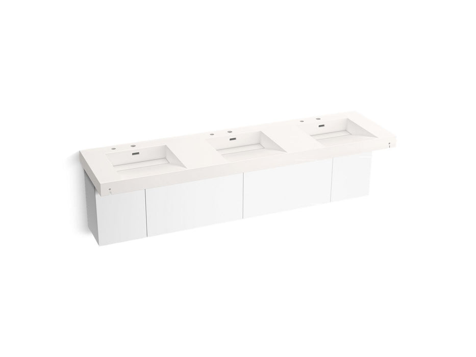 KOHLER K-81031-BPW Constellation 90" wall-mount basin lavatory system, designer white