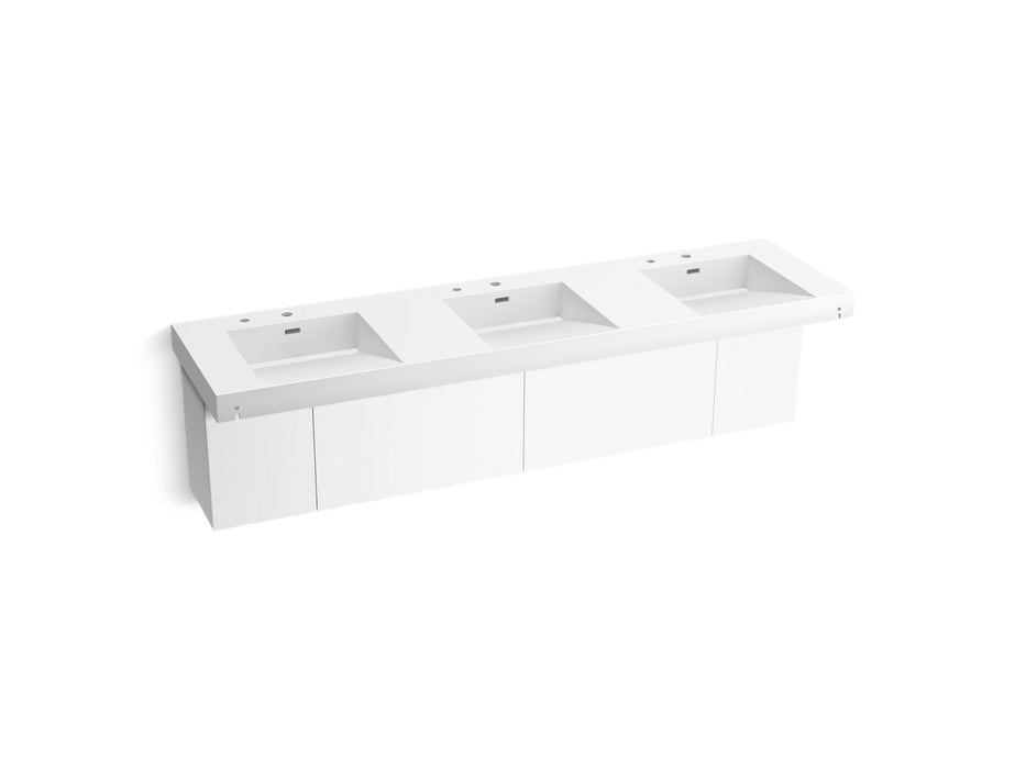 KOHLER K-81031-BPW Constellation 90" wall-mount basin lavatory system, glacier white