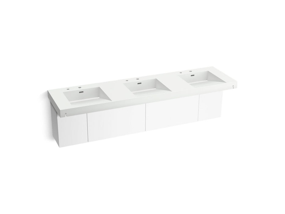 KOHLER K-81031-BPW Constellation 90" wall-mount basin lavatory system, miami white