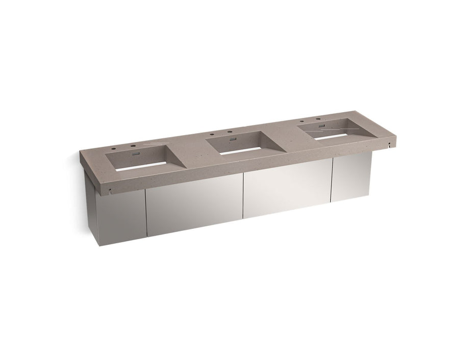 KOHLER K-81031-BSS Constellation 90" wall-mount basin lavatory system, concrete