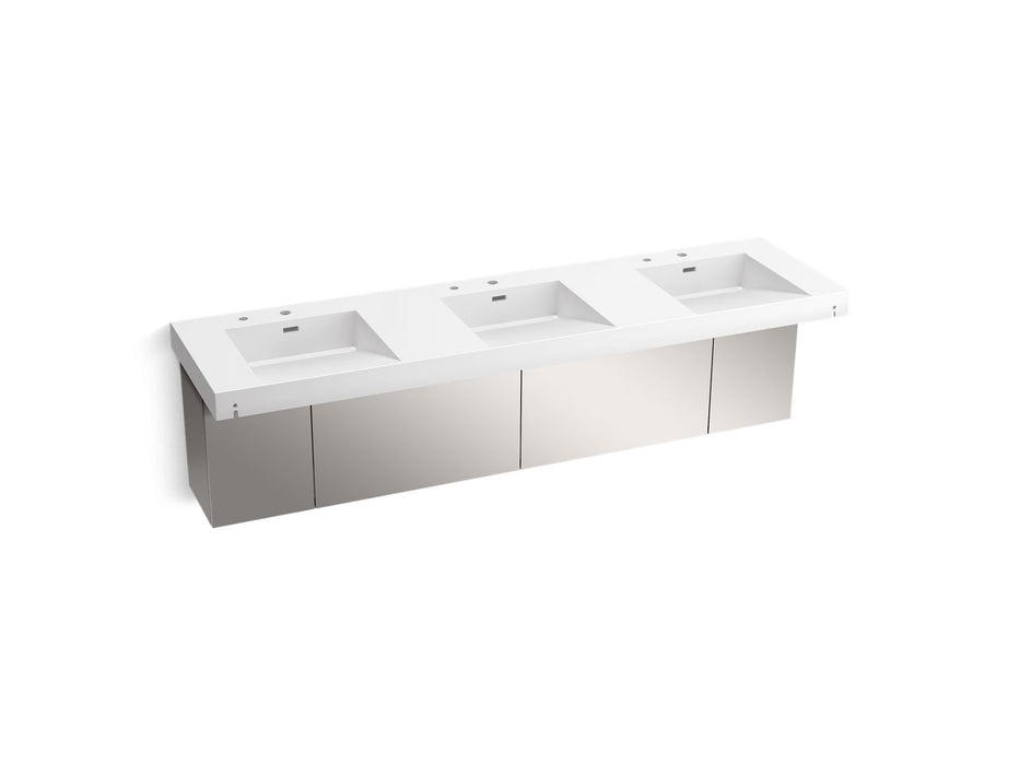 KOHLER K-81031-BSS Constellation 90" wall-mount basin lavatory system, glacier white