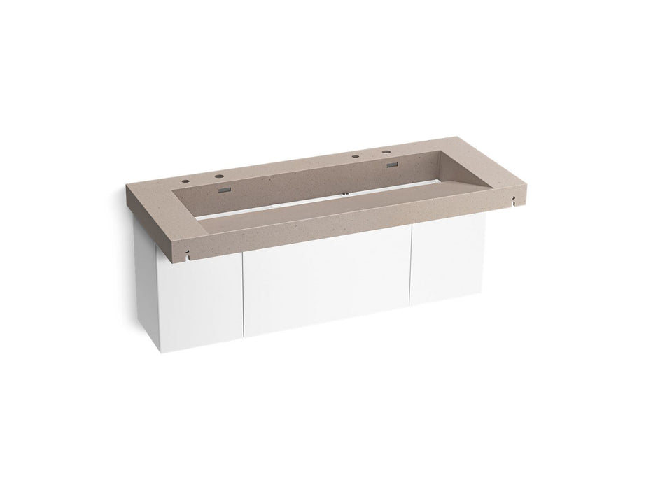 KOHLER K-81032-BPW Constellation 60" wall-mount trough lavatory system, canvas