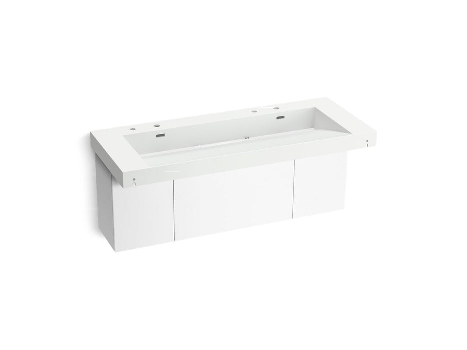 KOHLER K-81032-BPW Constellation 60" wall-mount trough lavatory system, miami white