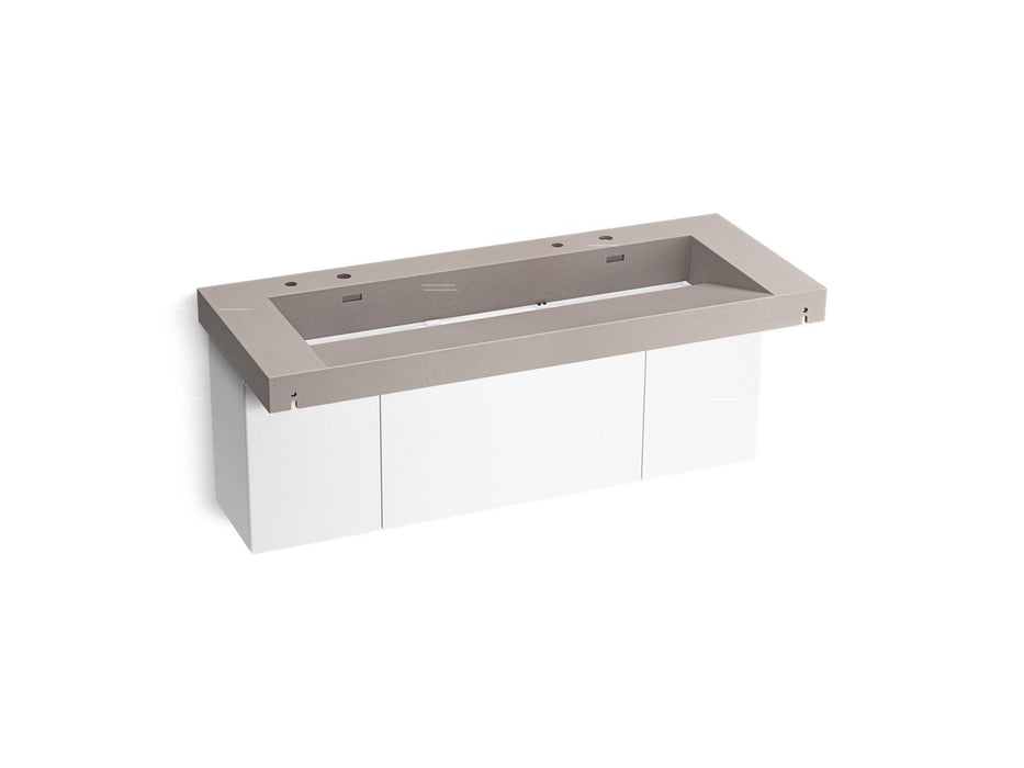 KOHLER K-81032-BPW Constellation 60" wall-mount trough lavatory system, neutral concrete
