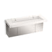 KOHLER K-81032-BSS Constellation 60" wall-mount trough lavatory system, designer white