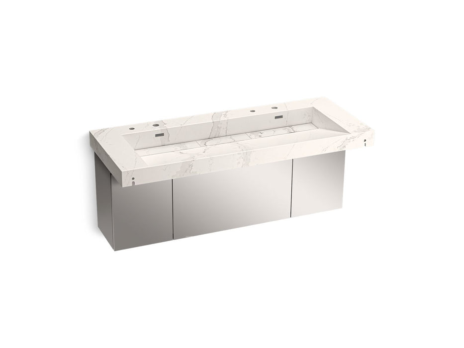 KOHLER K-81032-BSS Constellation 60" wall-mount trough lavatory system, et cal gold