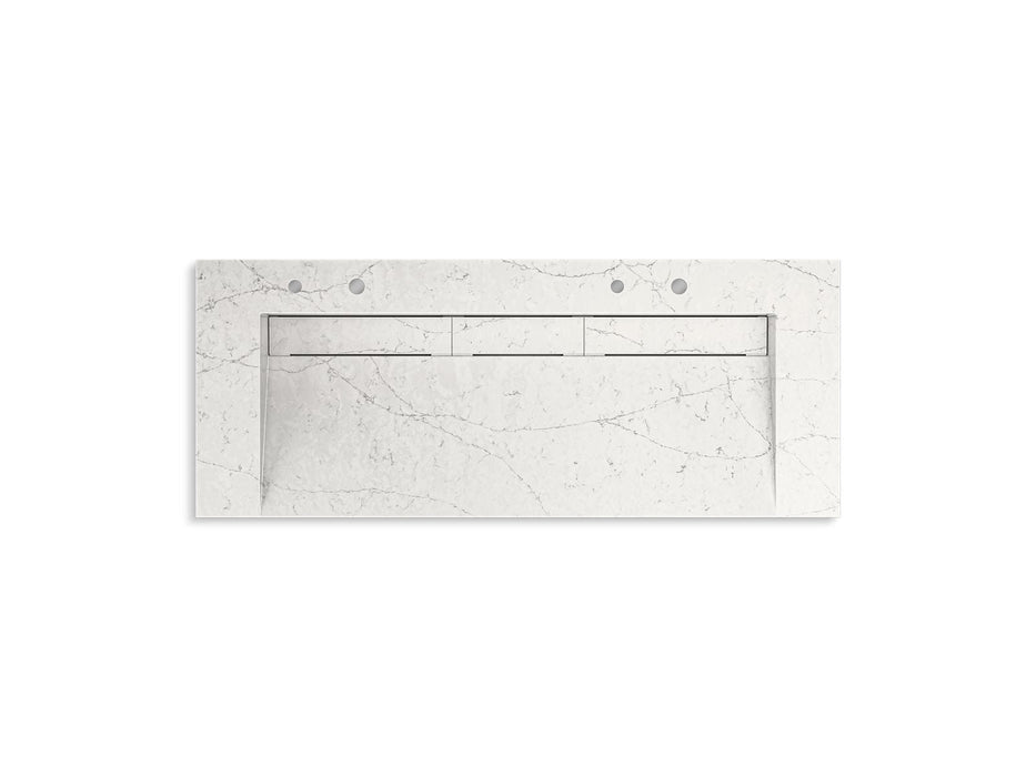 KOHLER K-81032-BSS Constellation 60" wall-mount trough lavatory system, pearl jasmine