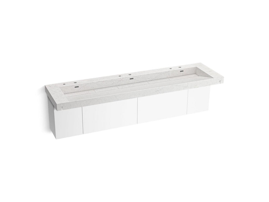 KOHLER K-81033-BPW Constellation 90" wall-mount trough lavatory system, pearl jasmine