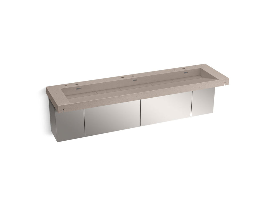KOHLER K-81033-BSS Constellation 90" wall-mount trough lavatory system, canvas