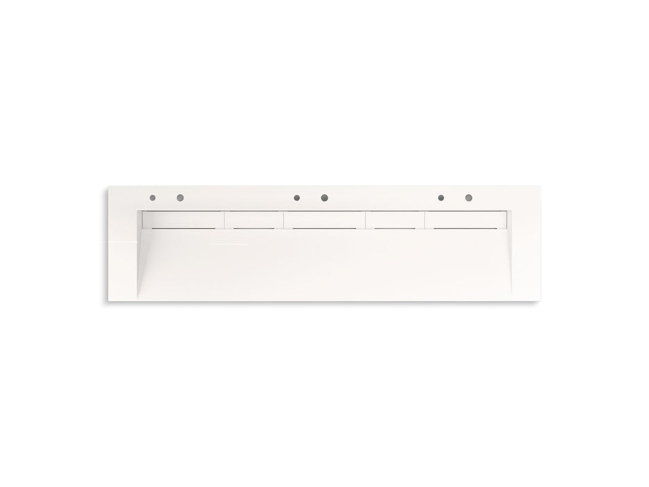 KOHLER K-81033-BSS Constellation 90" wall-mount trough lavatory system, designer white