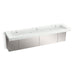 KOHLER K-81033-BSS Constellation 90" wall-mount trough lavatory system, miami white