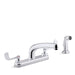 KOHLER K-810T21-5AFA Triton Bowe 1.8 gpm kitchen sink faucet with 8-3/16" swing spout, matching finish sidespray, aerated...
