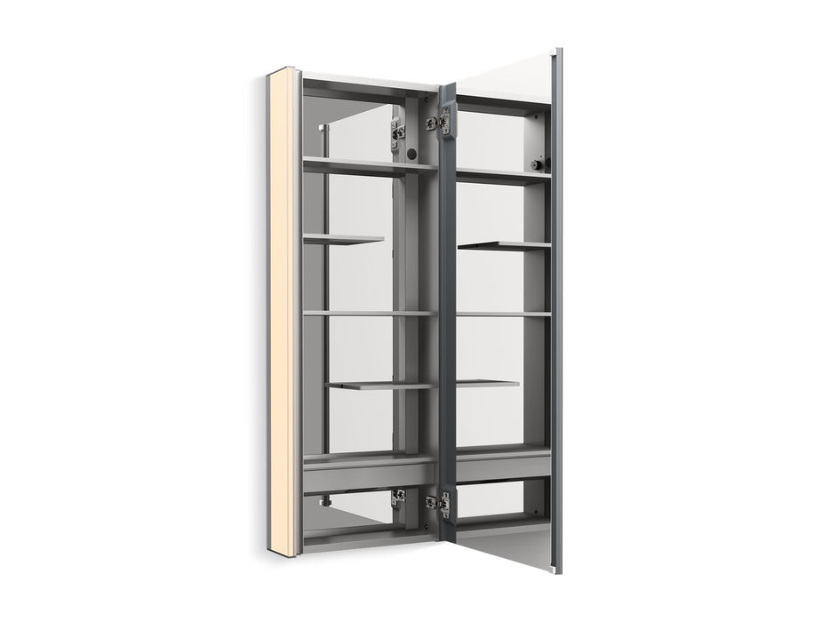 KOHLER K-81147-SLE Maxstow 17" x 40" lighted medicine cabinet, dark anodized aluminum - view 2