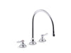 KOHLER K-815T70-4AHA Triton 1.5 gpm kitchen sink faucet with 9-5/16" gooseneck spout, aerated flow and lever handles,...