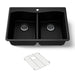 KOHLER K-8185-1 Kennon 33" top-/undermount double-bowl kitchen sink, matte black - view 5