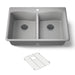 KOHLER K-8185-1 Kennon 33" top-/undermount double-bowl kitchen sink, matte grey - view 5