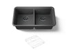 KOHLER K-8199 Cairn 33-1/2" undermount double-bowl kitchen sink, matte graphite