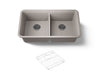 KOHLER K-8199 Cairn 33-1/2" undermount double-bowl kitchen sink, matte taupe