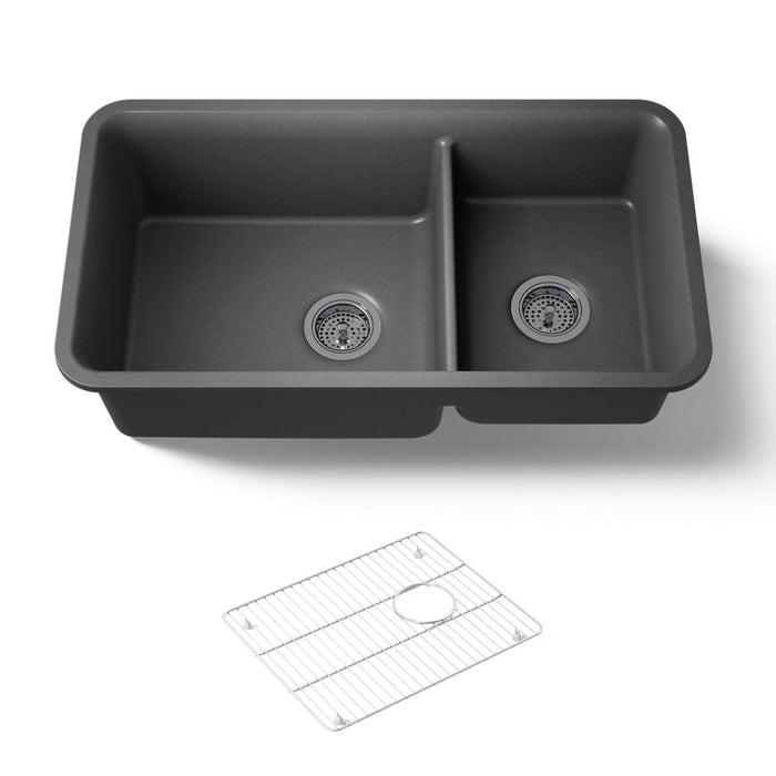 KOHLER K-8204 Cairn 33-1/2" undermount double-bowl kitchen sink
