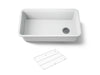KOHLER K-8206 Cairn 33-1/2" undermount single-bowl kitchen sink, matte white