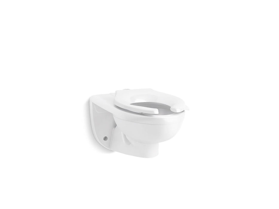 KOHLER K-84325-L Kingston Wall-mount top spud flushometer bowl, white