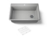 KOHLER K-8437-1 Kennon 33" top-/undermount single-bowl kitchen sink, matte grey
