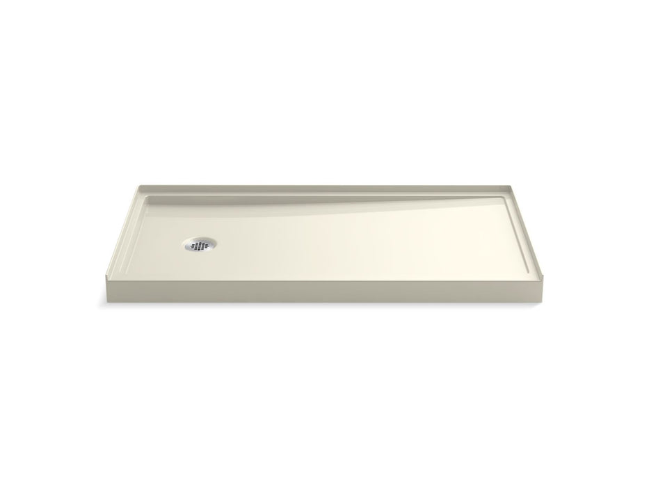 KOHLER K-8459 Rely 60" x 32" alcove shower base, left drain, biscuit