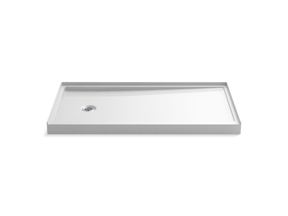 KOHLER K-8459 Rely 60" x 32" alcove shower base, left drain, white