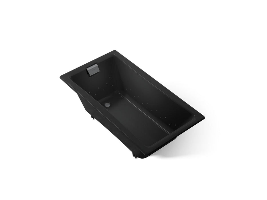 KOHLER K-852-GHCP Tea-for-Two 60" x 32" drop-in Heated BubbleMassage air bath, black black
