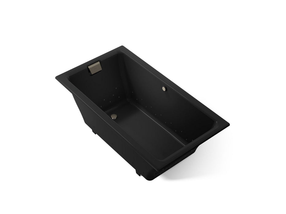 KOHLER K-856-GHBN Tea-for-Two 66" x 36" drop-in Heated BubbleMassage air bath, black black