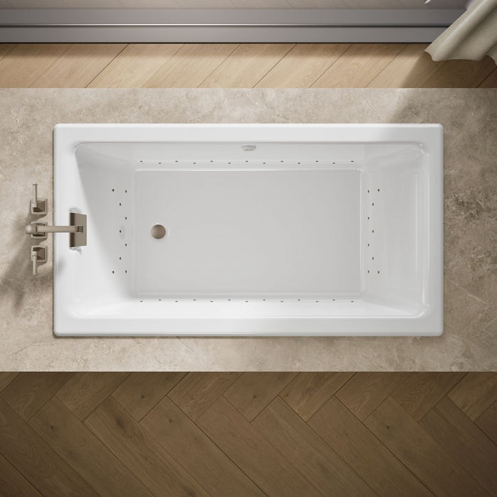 KOHLER K-856-GHBN Tea-for-Two 66" x 36" drop-in Heated BubbleMassage air bath, white - view 5