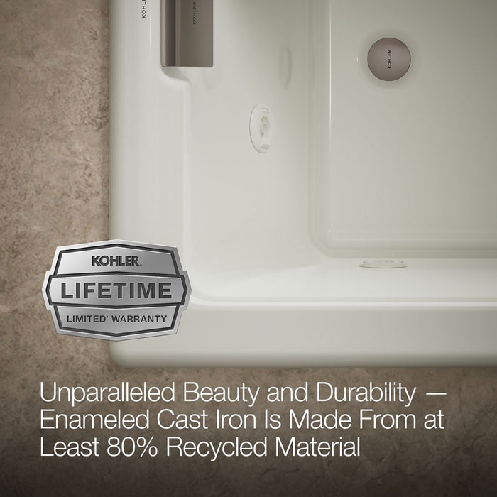 KOHLER K-856-JHN Tea-for-Two 66" x 36" drop-in/undermount whirlpool bath, dune - view 5