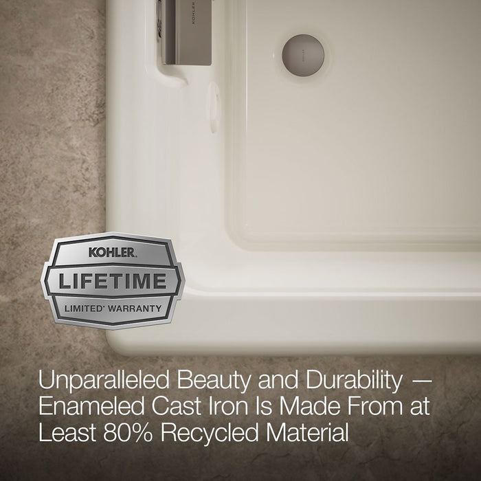 KOHLER K-856-M Tea-for-Two 66" x 36" drop-in whirlpool bath