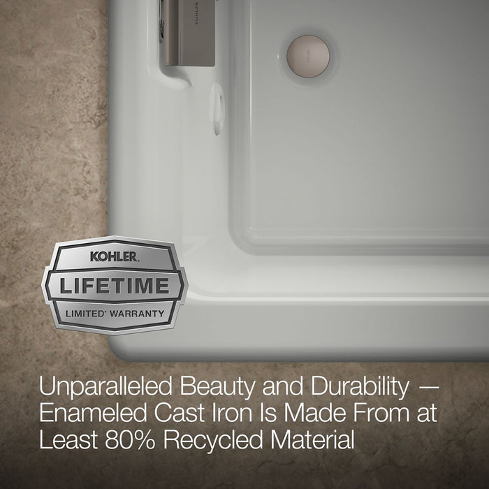 KOHLER K-856-M Tea-for-Two 66" x 36" drop-in whirlpool bath