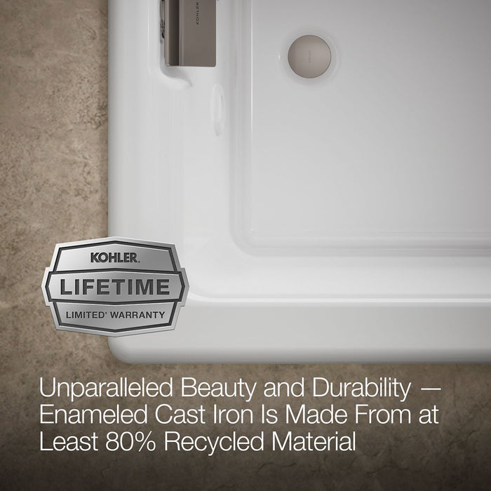 KOHLER K-856-M Tea-for-Two 66" x 36" drop-in whirlpool bath