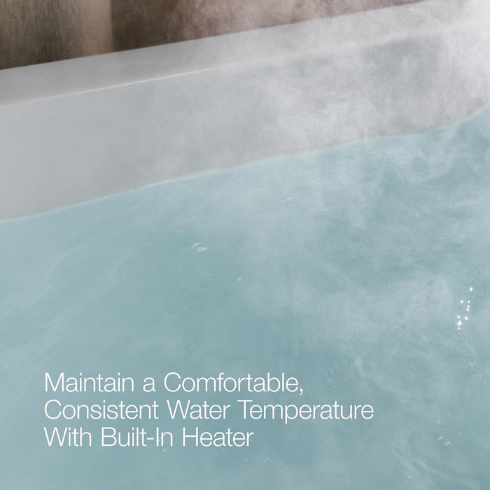 KOHLER K-856-V Tea-for-Two 66" x 36" drop-in Effervescence whirlpool bath, dune - view 2