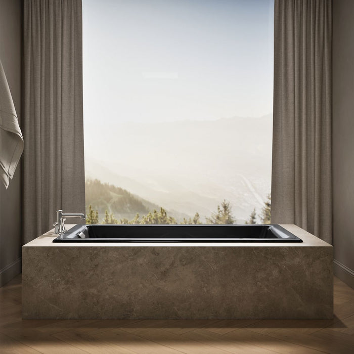 KOHLER K-863 Tea-for-Two 71-3/4" x 36" drop-in bath, black black - view 4