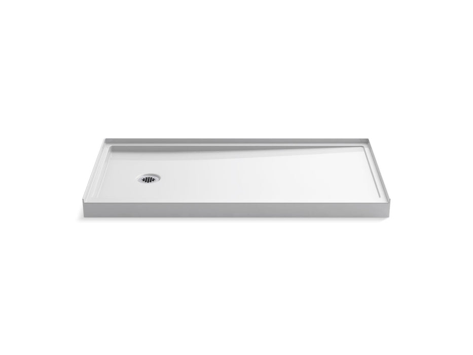 KOHLER K-8643 Rely 60" x 30" alcove shower base, left drain, white