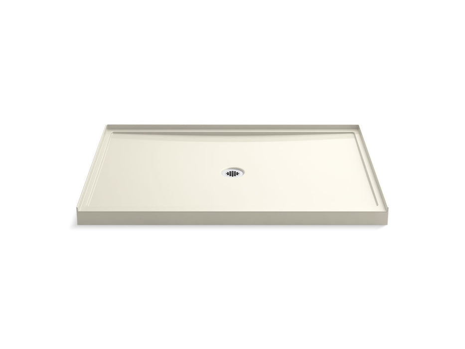 KOHLER K-8659 Rely 60" x 42" alcove shower base, center drain, biscuit