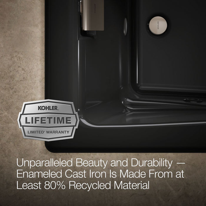 KOHLER K-865-JHB Tea-for-Two 71-3/4" x 36" drop-in/undermount whirlpool bath, black black - view 5