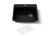 KOHLER K-8668-1A1 Riverby 27" top-mount single-bowl kitchen sink, black black