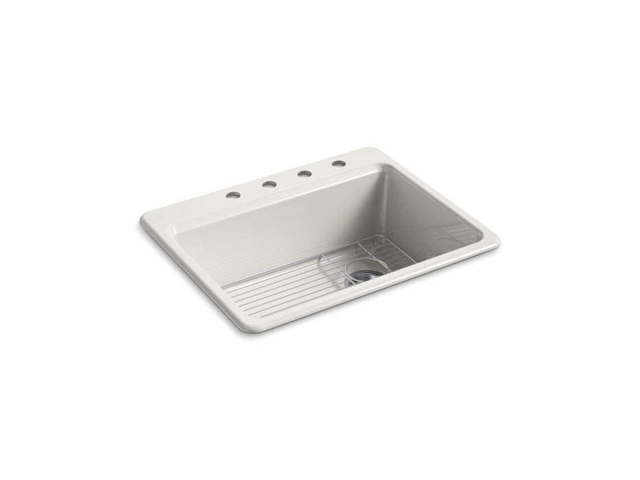 KOHLER K-8668-4A1 Riverby 27" top-mount single-bowl kitchen sink, sea salt